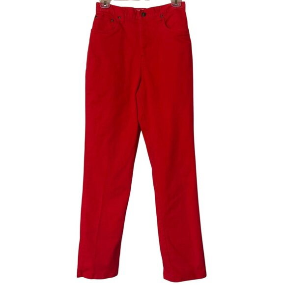 Chadwick's Red High-Rise Straight Leg Denim Jeans Cotton Blend Women's Size 4 - Picture 1 of 14